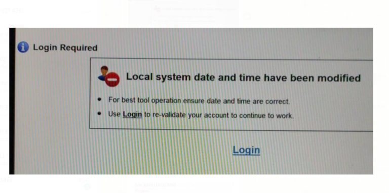 JLR DoiP VCI SDD Local System Date And Time Have Been Modified 