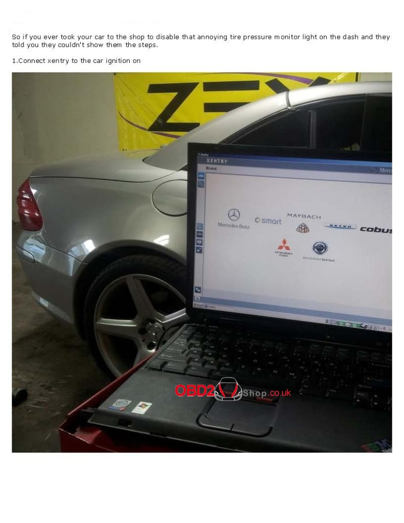 disable Benz tire pressure monitor light on with STAR-01